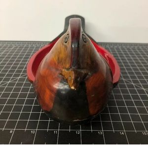 Vintage Japanese duck bowl wooden enamel
